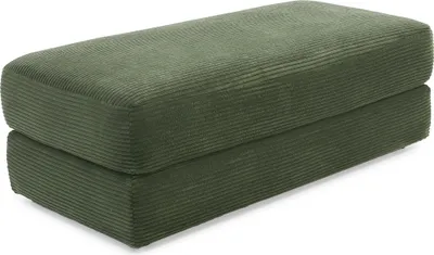 Produktbild von Polsterhocker 124x60 cm Federkern praktische Sitzbank Designerhocker in Cord Grün / 15256