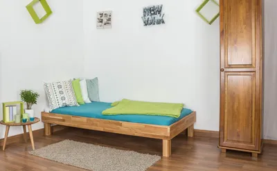 Produktbild von Bett 100 x 200 cm Eiche massiv geölt