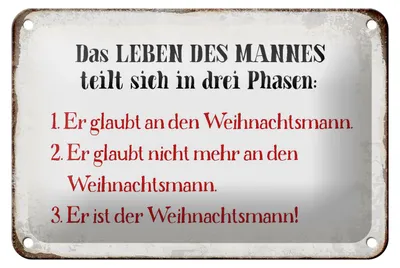 Produktbild von Blechschild Spruch 18x12cm das Leben des Mannes 3 Phasen