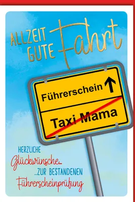 Produktbild von Führerschein - Glückwunschkarte im Format 11,5 x 17 cm - Ortsschild