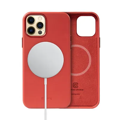 Produktbild von Crong, MagSafe Lederhülle aus Ökoleder für iPhone 12 Pro Max, Rot
