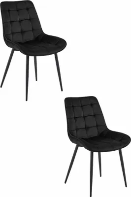 Obrázok produktu pre Kreslo BERA - čierny zamat / čierne nohy x 2