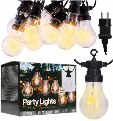 Zdjęcie produktu dla Girlanda Ogrodowa Lampki Ogrodowe Łańcuch Świetlny 10 Led 7,5 M