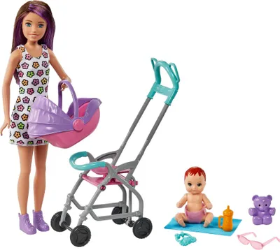 Produktbild von Barbie „Skipper Babysitters Inc.“-Puppe und Kinderwagen-Spielset, für Kinder ab 3 Jahren