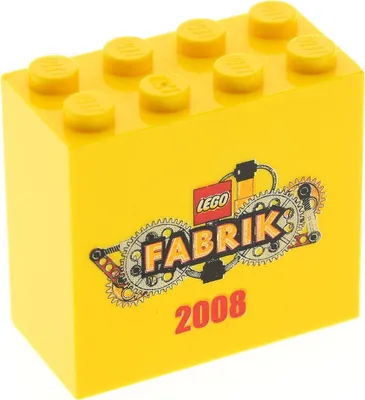 Produktbild von 1x Lego Bau Stein 2x4x3 gelb Sammelsteine LEGO Fabrik 2008 Motivstein 30144pb048