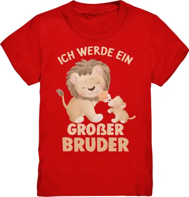 Produktbild von Löwen Großer Bruder Shirt – Red / 98/104 (3-4)