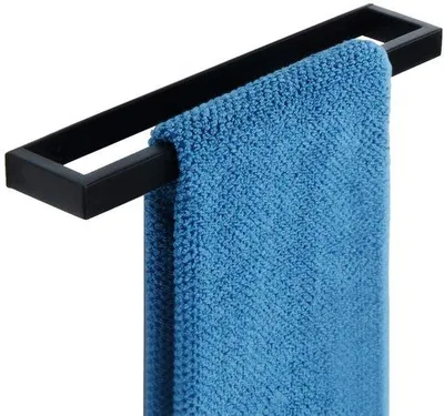 Obrázok produktu pre SAYAYO Držiak na uteráky bez vŕtania čierny Samolepiaci alebo na vŕtanie Montáž na stenu Držiak na uteráky z nehrdzavejúcej ocele do kúpeľne a kuchyne 30 cm