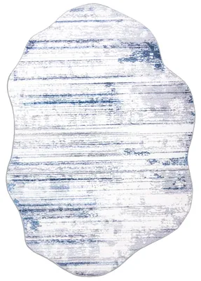 Produktbild von Mazovia Teppich Modern, Abstrakt - Arona Albi - weiß, blau und grau, 140x200 cm, für Wohnzimmer
