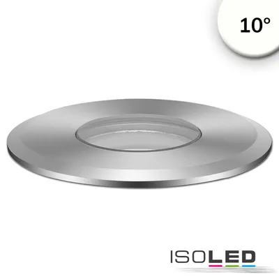 Zdjęcie produktu dla Reflektor LED do wbudowania w ziemię, okrągły 55 mm, stal nierdzewna, 12-24 V, IP67, 3 W, 10°, neutralny biały