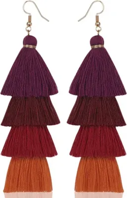 Produktbild von Violette Quasten Ohrringe – Farbige Statement-Accessoires KP32601