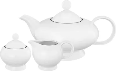 Produktbild von Seltmann Weiden Lido Black Line Teekanne + Milch- und Zucker 3 tlg. Set