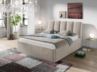 Obrázok produktu pre Čalúnená manželská posteľ 160x200 TRALEE - svetlá šedá