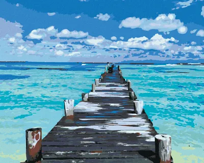 Immagine prodotto di Zuty - Pittura con diamanti - MOLO SUL MARE TIRCHESE, 40x50 cm, tela tesa su telaio