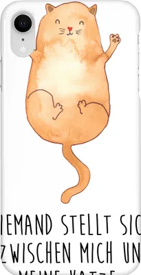 Produktbild von Mr. & Mrs. Panda Iphone XR Handyhülle Katze Umarmen - Weiß - Geschenk, Cat, Miau, Katzen, Handy Case, Premium Kunststoff, Cats