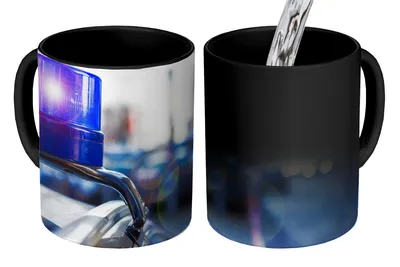 Obrázok produktu pre KitchenYeah® Magický hrnček Magický hrnček Magické blikajúce svetlo z policajného auta na civilné vozidlo 350 ml Hrnček na zmenu farby Darčekový nápad - Magický hrnček - Foto hrnček - Keramické hrnčeky - Obrázky -