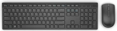 Zdjęcie produktu dla DELL KM636, Pełnowymiarowy (100%), Bezprzewodowy, RF Wireless, QWERTY, Czarny, Dołączona myszka