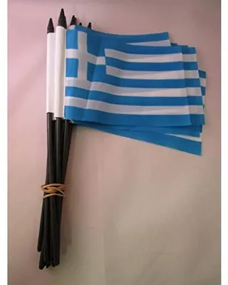 Stabflagge Griechenland 15x10 cm, Polyester, mehrfarbig