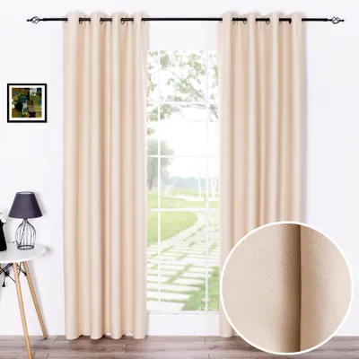 Verdunkelungsvorhänge 2er-Set, 140x260 cm, creme, Polyester, mit Ösen