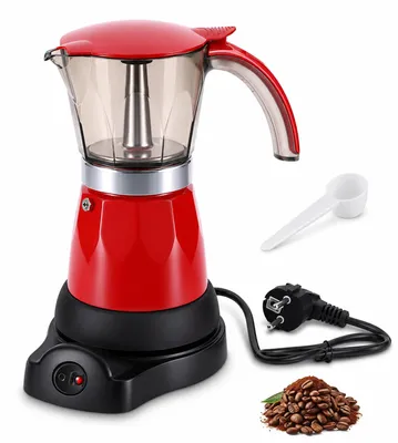 Elektrische Espressokanne, 6 Tassen, 480 W, Aluminium, 300 ml