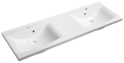 Produktbild von Sapho LUCIOLA Gussmarmor-Doppelwaschtisch 150x48cm, weiß