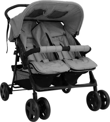 Immagine prodotto di Maison Exclusive - Passeggino gemellare Grigio chiaro Acciaio