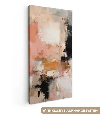Obrázek produktu pro OneMillionCanvasses® - Obrazy na plátně - Umění - Abstraktní - Béžová - Barva, Nástěnné umění, Nástěnné dekorativní obrazy Obývací pokoj, 20x40cm
