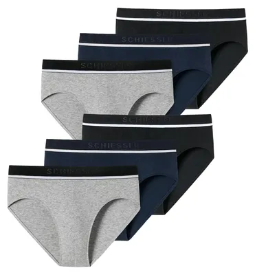 Produktbild von Herren Slip 6-Pack 95/5 Organic Baumwolle - schwarz-navy-grau - Größe S