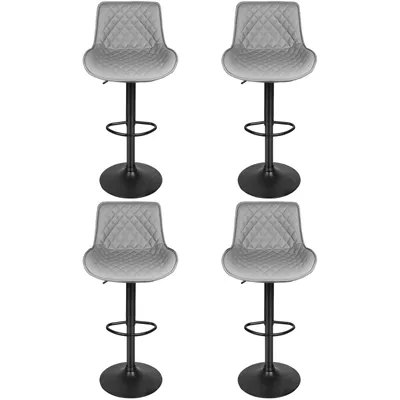 Produktbild von 4er Set Barhocker Barstuhl Küchenhocker Drehstühle Tresenstuhl Modern Kunstleder Bar Stühle - Hellgrau
