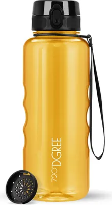 Produktbild von uberBottle crystalClear Trinkflasche mit Sieb 1500ml / Honey Yellow/ 720DGREE