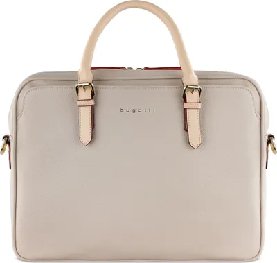 A Bugatti briefcase is shown against a white background.