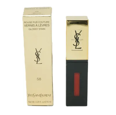 Produktbild von Yves Saint Laurent Rouge Pur Couture Vernis A Lèvres Glossy Stain Lipgloss 6ml  Orange Morning Chill 58