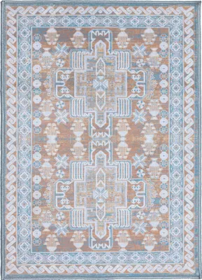 Produktbild von Teppich Wohnzimmer Schlafzimmer - 160x230 cm - Kurzflor - Waschbar - Anti-Rutsch Rückseite - Beige