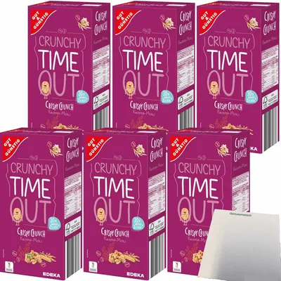 Produktbild von Gut & Günstig Knuspermüsli weniger süß mit 58% Hafervollkornflocken 6er Pack (6x600g Packung) + usy Block
