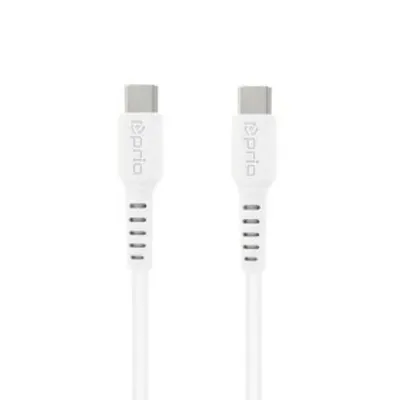 Produktbild von prio High-Speed Charge & Sync USB C auf USB C Kabel 5A 0,6m weiß