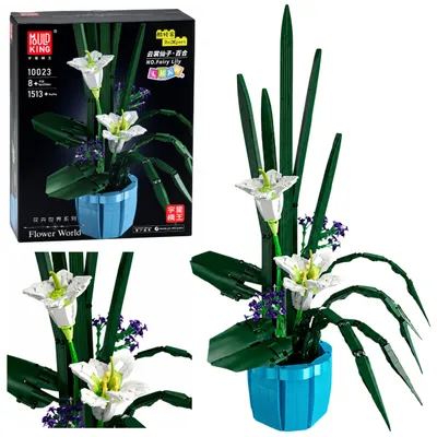 Immagine prodotto di Blocchi da costruzione Composizione Fiori Gigli Bianchi In Vaso 1513 Pz.