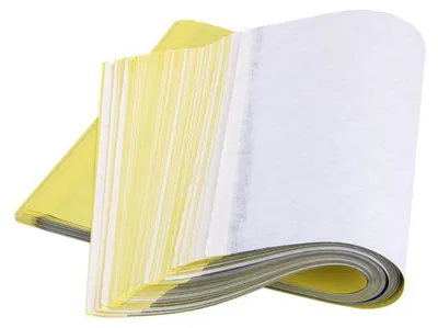 Zdjęcie produktu dla 100 arkuszy papieru transferowego A4 do ćwiczeń tatuażu na skórze dla maszyn do tatuażu