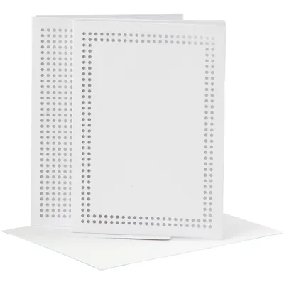 Produktbild von Creativ Company CC Stickkarten 10,5x15 cm Weiß 6 Stück