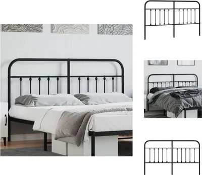 Produktbild von vidaXL Kopfteil Metall Schwarz 160 cm -  Kopf- & Fußenden