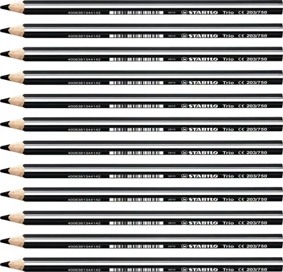 Produktbild von Dreikant-Buntstift - STABILO Trio dick - 12er Pack - schwarz