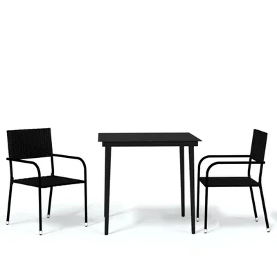 Image de vidaXL Ensemble de jardin 3 pièces noir
