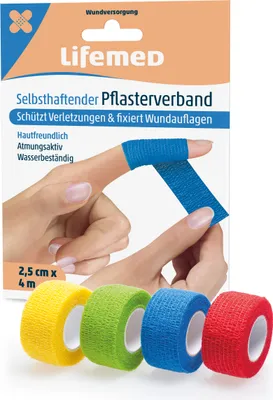 Produktbild von 4 x Pflasterverband selbsthaftend 4 m x 2,5 cm