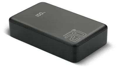 Productafbeelding van Powerbank, 20.000 mAh, 1x USB, 2x USB-C, 20W, QC4+, LCD-display, zwart