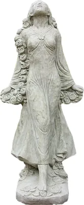 Produktbild von Schöne Skulptur Roesemarie aus Steinguss perfekt für den Garten die Terasse oder den Vorgarten ist Frostfest Witterungsbeständig und Neu 78cm H, SU-2175