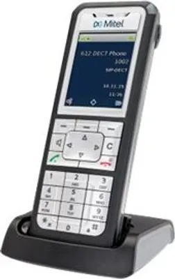 Produktbild von Mitel 612d - DECT-Telefon - Kabelloses Mobilteil - 200 Eintragungen - Schwarz - Silber