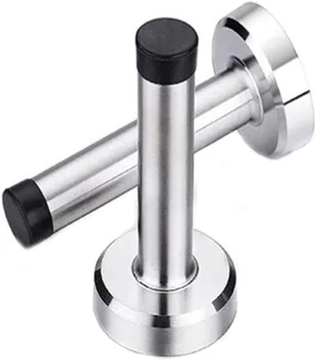 2 Stück Edelstahl Türstopper Wandmontage mit Gummipuffern