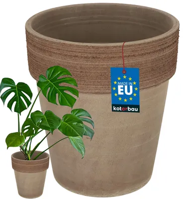 Image de KOTARBAU® Pot de fleurs, pot intérieur, diamètre : 28 cm, en céramique, terre cuite, résistant au gel