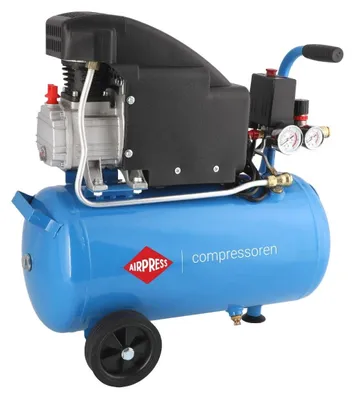 Imagen del producto de Compresor de aire portátil - Depósito de 24 litros - Presión máxima de trabajo de 8 bares - Potencia de 1,1 kW - Lubricado con aceite