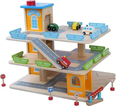 Imagen del producto de Garaje de madera grande, aparcamiento para coches, garaje con accesorios