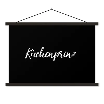 Produktbild von MuchoWow® Textilposter Zitate - Sprichwörter - Kochen - Chefkoch 60x40 cm mit schwarzem Rahmen - Hölzernes