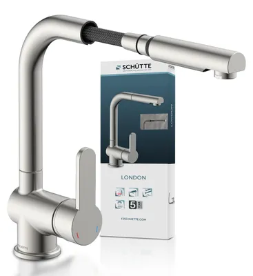 Produktbild von SCHÜTTE Küchenarmatur London mit Geschirrbrause, Wasserhahn Küche ausziehbar in Edelstahloptik